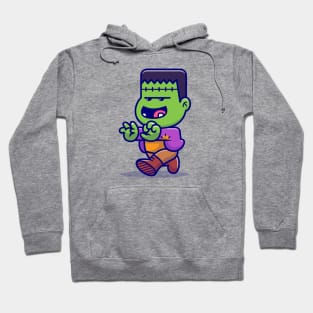 Cute Frankenstein Walking Cartoon Hoodie